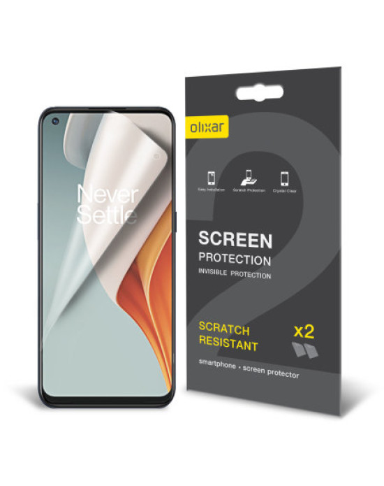 Olixar Oneplus Nord N100 Film Screen Protector 2-in-1 Pack