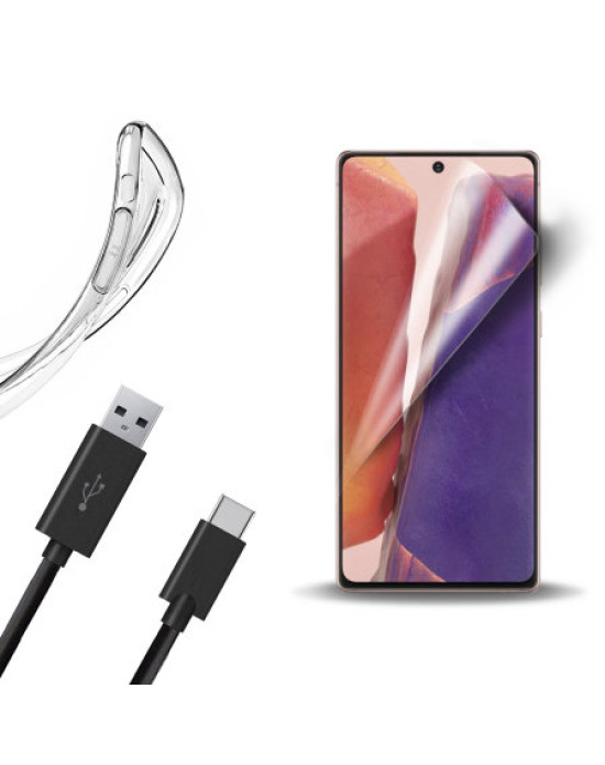 Olixar Essential Samsung Note 20 Case, Screen Protector & Cable Pack