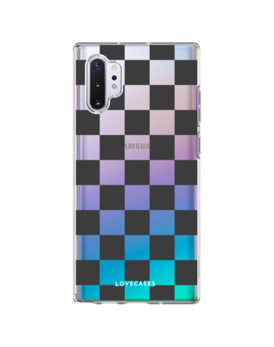 LoveCases Samsung Galaxy Note 10 Plus Black Checkered Case - Clear