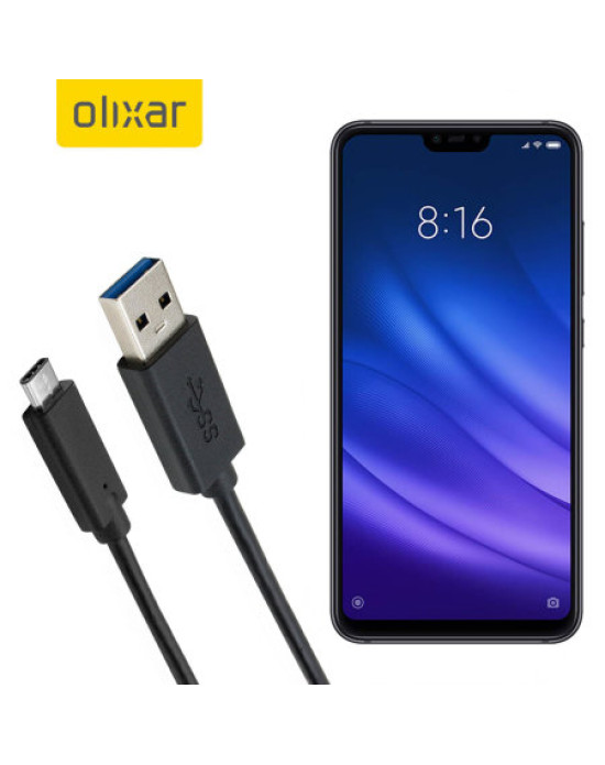 Olixar USB-C Xiaomi Mi 8 Lite Charging Cable - Black 1m