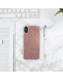 LoveCases iPhone XS Gel Case - Rose Gold Luxury Crystal