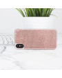 LoveCases iPhone XS Gel Case - Rose Gold Luxury Crystal