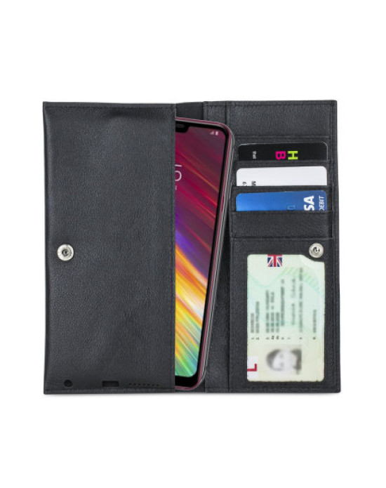 Olixar Primo Genuine Leather LG Q9 Wallet Case - Black