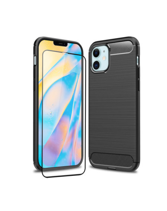 Olixar Sentinel iPhone 12 mini Case & Glass Screen Protector - Black