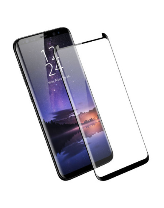 Olixar Samsung S9 Plus Case Compatible Glass Screen Protector - Black