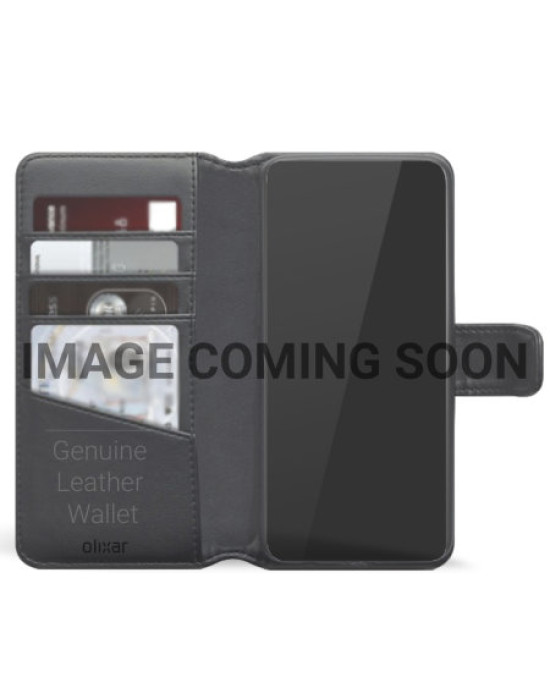 Olixar Genuine Leather OnePlus 9 Pro Wallet Stand Case - Black
