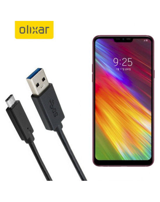 Olixar USB-C LG Q9 Charging Cable - Black 1m