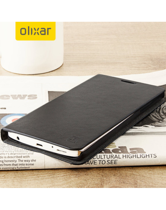 Olixar Leather-Style LG V10 Wallet Stand Case - Black