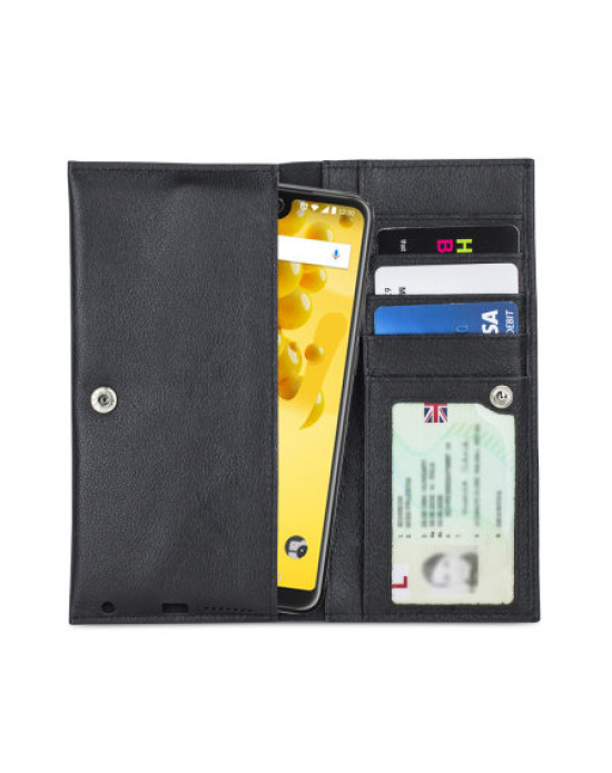 Olixar Primo Genuine Leather Wiko View 2 Pouch Wallet Case - Black