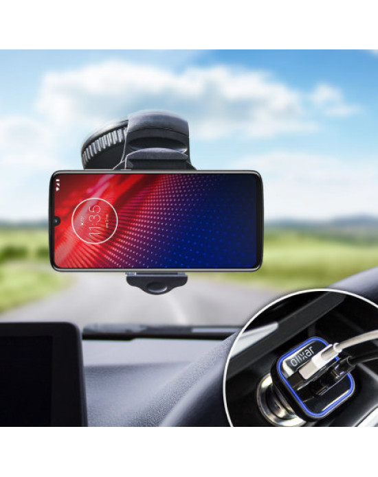 Olixar DriveTime Motorola Moto Z4 Vision Car Holder & Charger Pack
