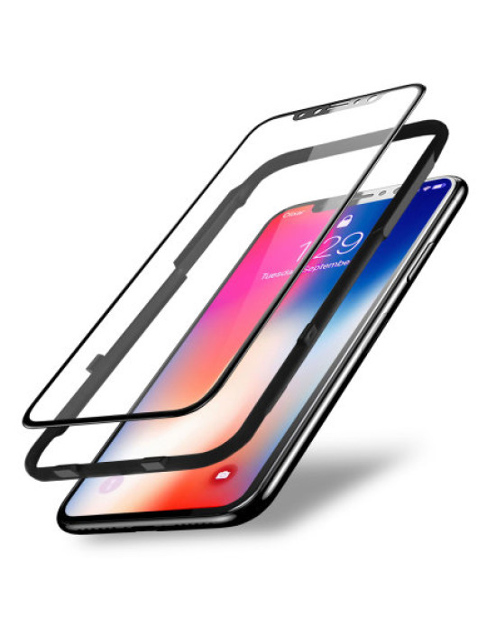 Olixar iPhone X EasyFit Full Cover Glass Screen Protector - 2 Pack