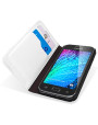 Olixar Leather-Style Samsung Galaxy J1 2015 Wallet Case - White Olixar Leather-Style Samsung Galaxy J1 2015 Wallet Case - White