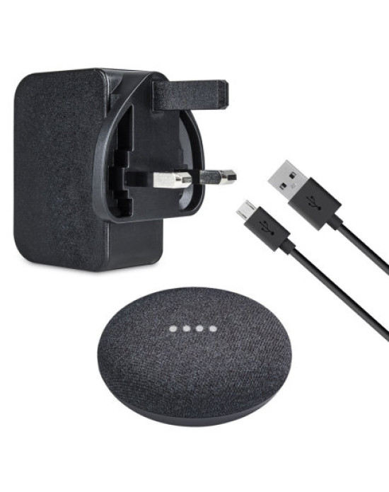 Google Home Mini Power Adapter and 1m Cable - Charcoal Black