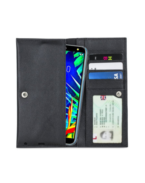 Olixar Primo Genuine Leather LG K40 Wallet Case - Black