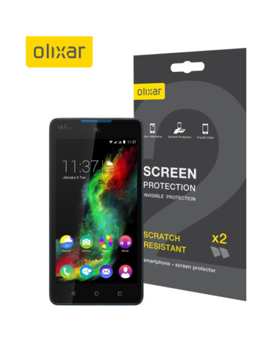 Olixar Wiko Rainbow Lite 4G Screen Protector 2-in-1 Pack