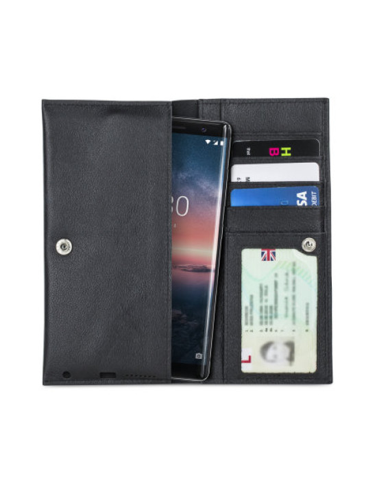 Olixar Primo Genuine Leather Nokia 8 Sirocco Pouch Wallet Case - Black