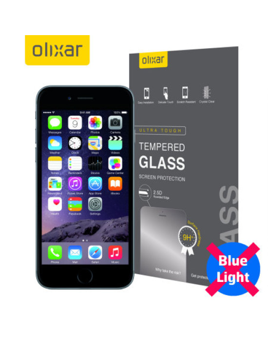 Olixar iPhone 6S / 6 Anti-Blue Light Tempered Glass Screen Protector