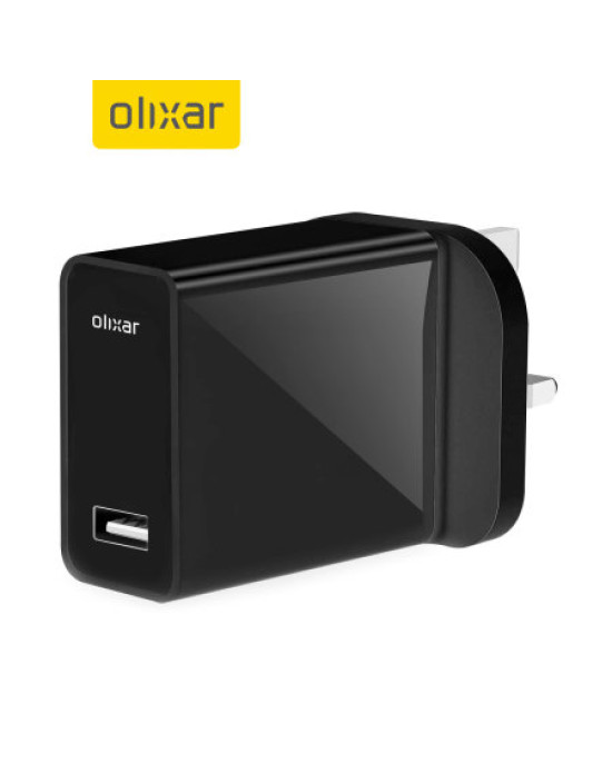 Olixar High Power 5W USB Mains Adapter - UK Plug - Back Olixar High Power 5W USB Mains Adapter - UK Plug - Back
