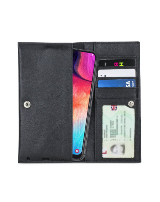 Olixar Primo Genuine Leather Samsung Galaxy A50 Wallet Case - Black