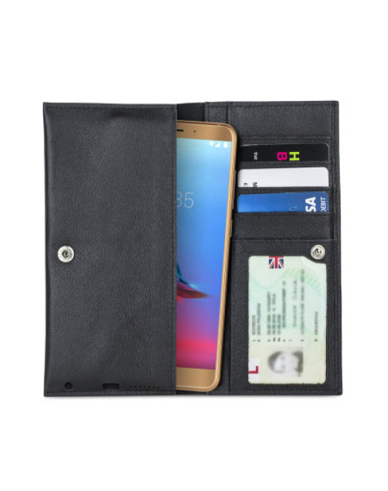 Olixar Primo Genuine Leather ZTE Blade V9 Pouch Wallet Case - Black