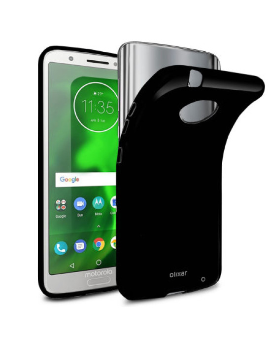 Olixar FlexiShield Motorola Moto G6 Plus Gel Case - Solid Black