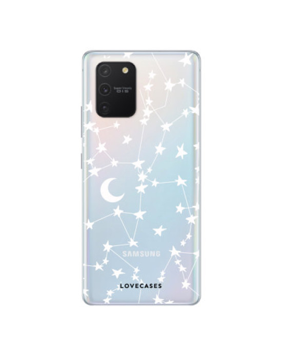 LoveCases Samsung Galaxy S10 Lite Gel Case - White Stars And Moons