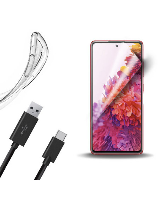 Olixar Essential Samsung S20 FE Case, Screen Protector & Cable Pack