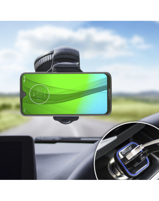 Olixar DriveTime Motorola Moto G7 Plus Car Holder & Charger Pack