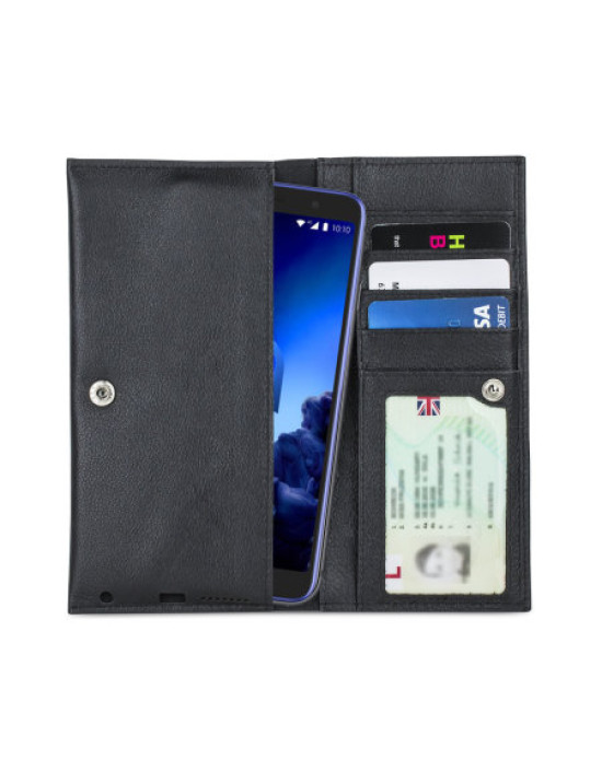 Olixar Primo Genuine Leather Alcatel 1x 2019 Wallet Case - Black
