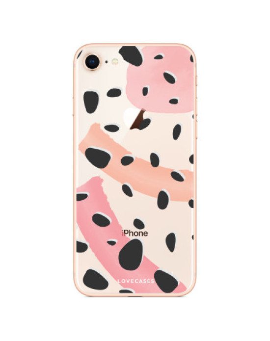 LoveCases IPhone 8 Abstract Polka Case - Clear Multi