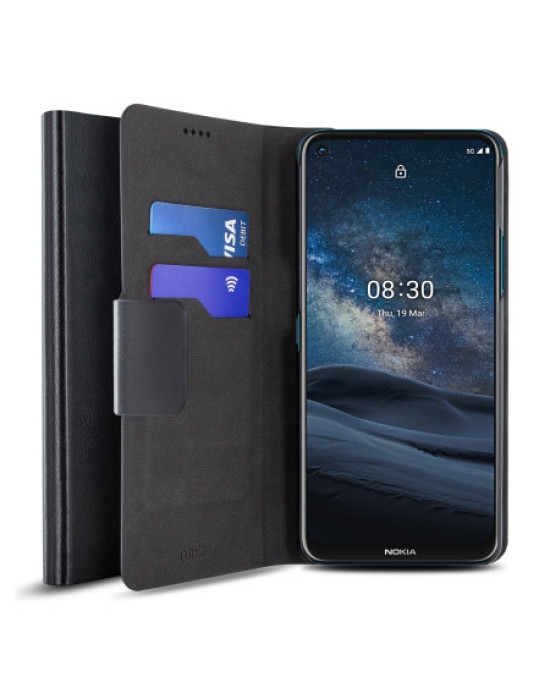 Olixar Leather-Style Nokia 8.3 5G Wallet Stand Case - Black