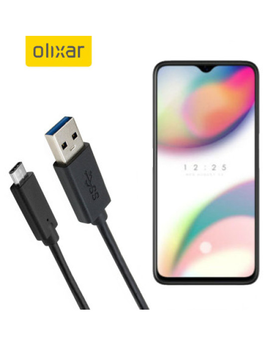 Olixar USB-C Oppo Reno Z Charging Cable - Black 1m