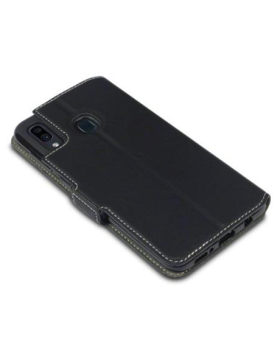 Olixar Samsung Galaxy A30 Low Profile PU Leather Wallet Case - Black