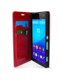 Olixar Leather-Style Sony Xperia C4 Wallet Stand Case - Red