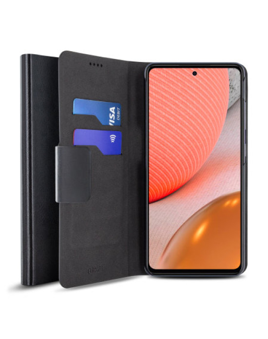 Olixar Leather-Style Samsung Galaxy A72 Wallet Stand Case - Black
