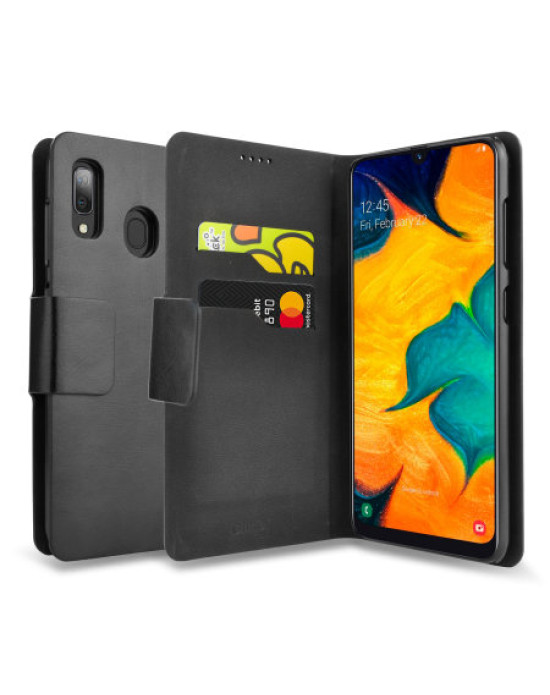Olixar Leather-Style Samsung Galaxy A30s Wallet Stand Case - Black
