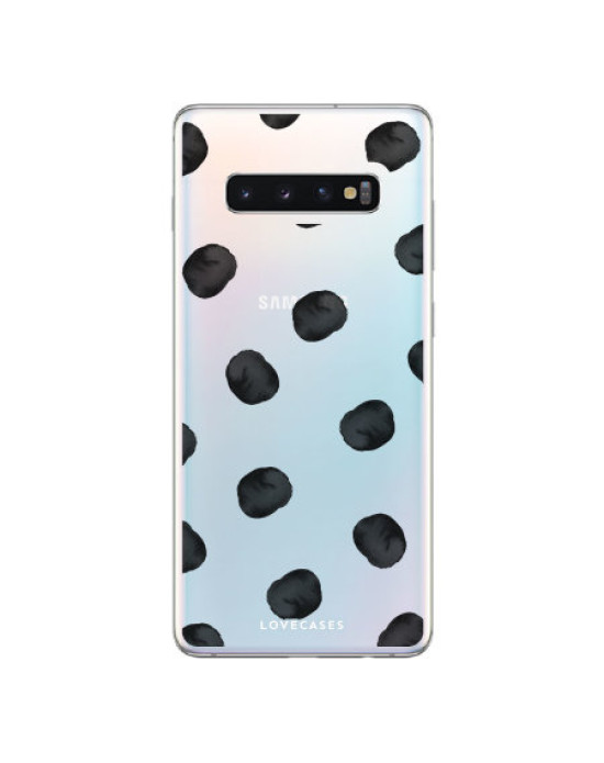 LoveCases Samsung S10 5G Polka Phone Case - Clear Black