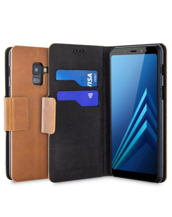Olixar Leather-Style Samsung Galaxy A8 Wallet Stand Case - Tan Olixar Leather-Style Samsung Galaxy A8 Wallet Stand Case - Tan