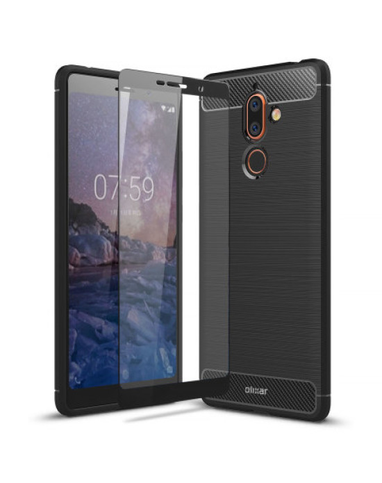 Olixar Sentinel Nokia 7 Plus Case and Glass Screen Protector