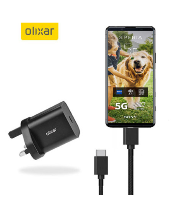 Olixar Sony Xperia 5 II 18W USB-C Fast Mains Charger & 1m Cable