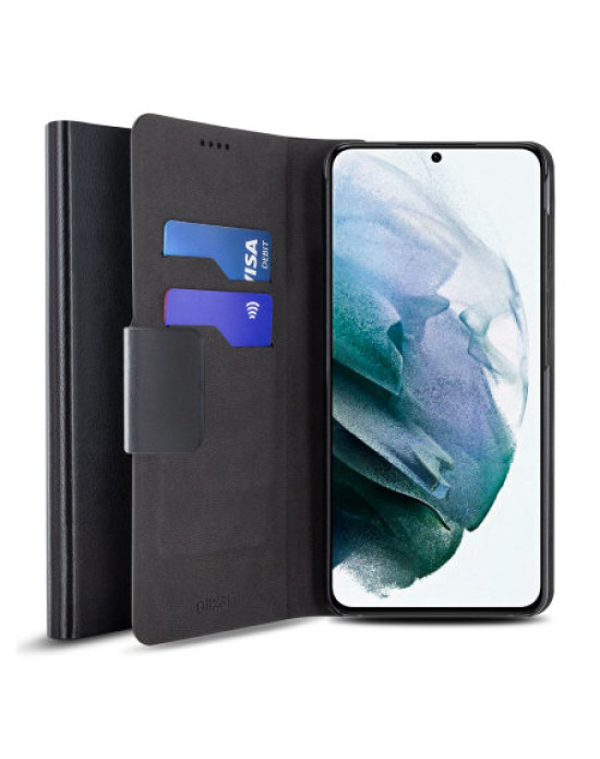 Olixar Leather-Style Samsung Galaxy S21 Plus Wallet Stand Case - Black