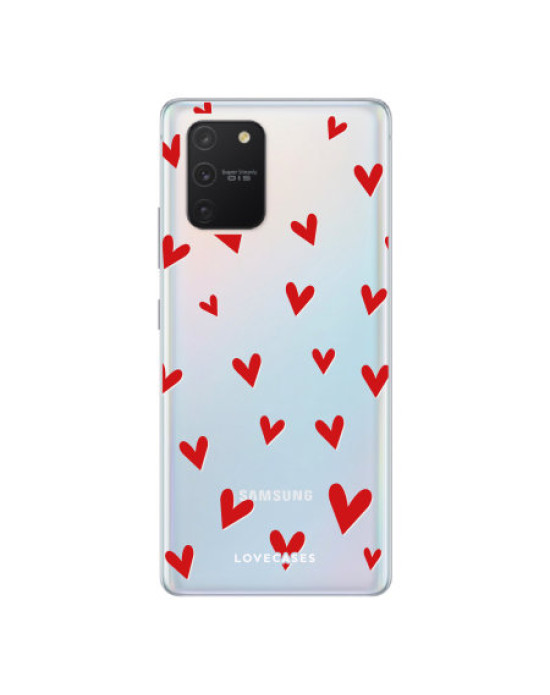 LoveCases Samsung Galaxy S10 Lite Hearts Clear Phone Case LoveCases Samsung Galaxy S10 Lite Hearts Clear Phone Case