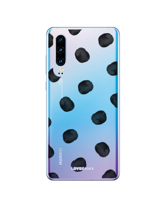 LoveCases Huawei P30 Polka Phone Case - Clear Black