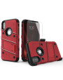 Zizo Bolt iPhone X Tough Case & Screen Protector - Red / Black