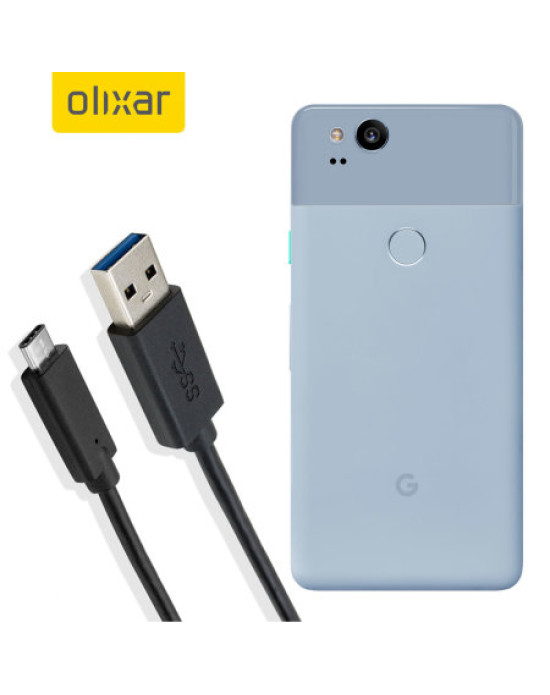 Olixar USB-C Google Pixel 2 Charging Cable - Black 1m