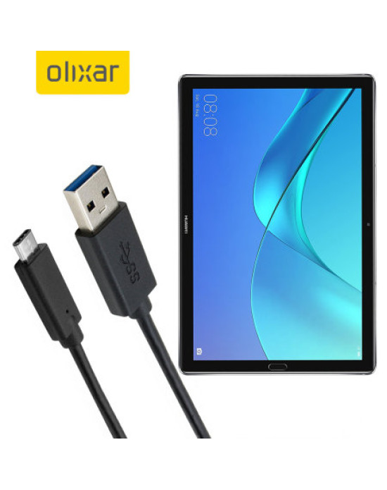 Olixar USB-C MediaPadM5 Lite Charging Cable - Black 1m