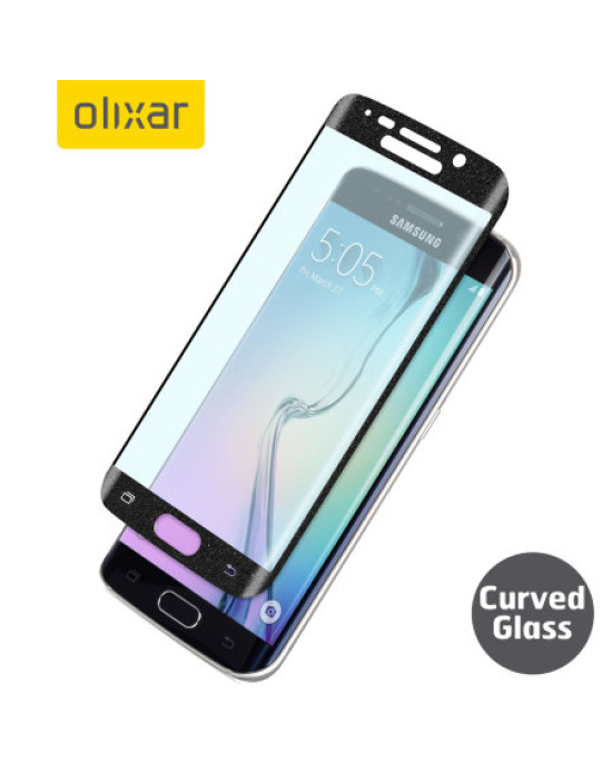 Olixar Samsung Galaxy S6 Edge Curved Glass Screen Protector - Black