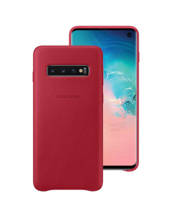 Official Samsung Galaxy S10 Leather Cover Case - Red