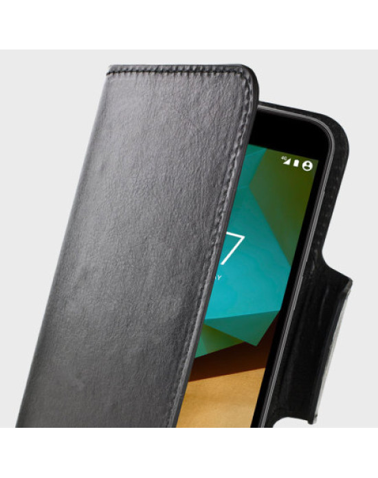 Olixar Leather-Style Vodafone Smart Prime 7 Wallet Case - Black