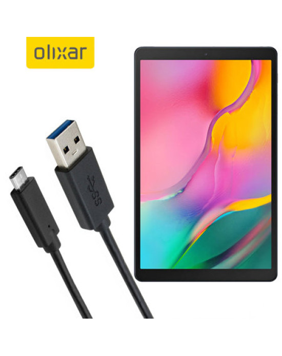 Olixar USB-C Samsung Galaxy Tab A 10.1 2019 Charging Cable - Black 1m
